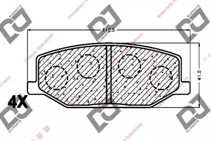 Комплект тормозных колодок BP1116 DJ PARTS